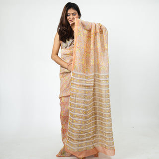 Chanderi Silk Saree with Unstitched Blouse Piece