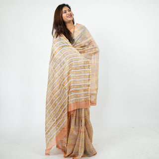 Chanderi Silk Saree with Unstitched Blouse Piece