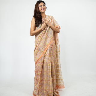 Chanderi Silk Saree with Unstitched Blouse Piece