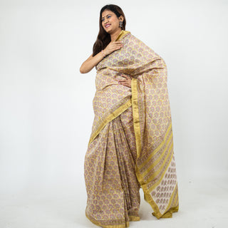 Light Green Office Wear Maheshwari Silk Saree with Unstitched Blouse Piece