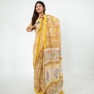 Chanderi Silk Saree with Unstitched Blouse Piece