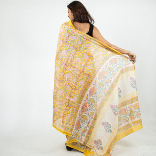 Chanderi Silk Saree with Unstitched Blouse Piece