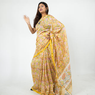 Chanderi Silk Saree with Unstitched Blouse Piece