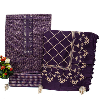 Magenta Office Wear Cotton Suit fabric with Cotton Dupatta