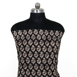 Black color Handblock Office Wear Suit fabric with Kota doria Dupatta