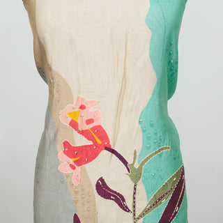 Sea Green Color Office Wear Suit Dress Material fabric with muslin dupatta