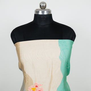 Sea Green Color Office Wear Suit Dress Material fabric with muslin dupatta