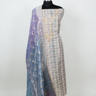 Mauve Color Silk Party Wear Designer Suit fabric with silk dupatta