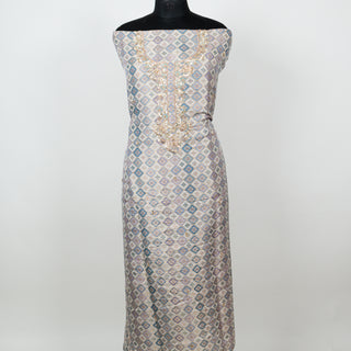 Mauve Color Silk Party Wear Designer Suit fabric with silk dupatta