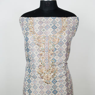 Mauve Color Silk Party Wear Designer Suit fabric with silk dupatta