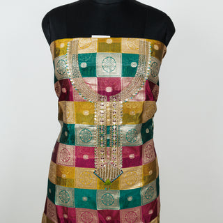 Party Wear Silk Suit Fabric and silk dupatta