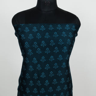 Dark Blue Handblock Maheshwari Suit Material with Maheshwari Dupatta