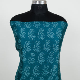 Blue Handblock Maheshwari Suit Material with Maheshwari Dupatta