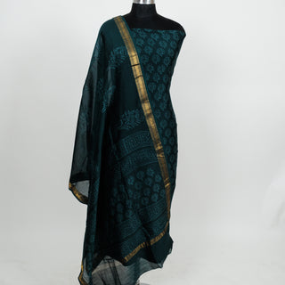 Handblock Maheshwari Suit Material with Maheshwari Dupatta