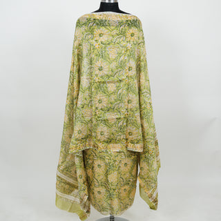 Pista Green Handblock Maheshwari Suit Material with Maheshwari Dupatta