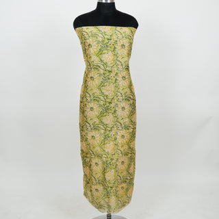 Pista Green Handblock Maheshwari Suit Material with Maheshwari Dupatta