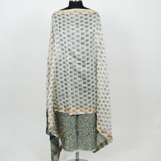 Green Handblock Maheshwari Suit Material with Maheshwari Dupatta