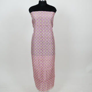 Pink Handblock Chanderi Suit Material with Chanderi Dupatta