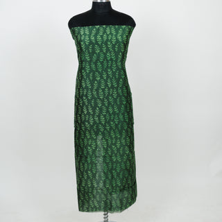 Green Handblock Chanderi Suit Material with Chanderi Dupatta
