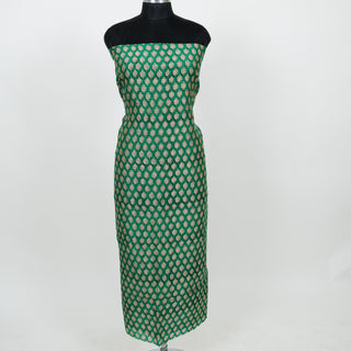 Green Handblock Chanderi Suit Material with Chanderi Dupatta