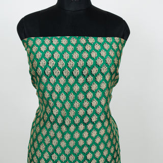 Green Handblock Chanderi Suit Material with Chanderi Dupatta