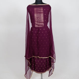 Dola Silk Party Wear Designer Suit fabric with chiffon dupatta