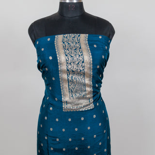 Dola Silk Party Wear Designer Suit fabric with Chiffon dupatta