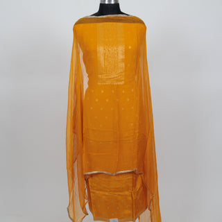 Dola Silk Party Wear Designer Suit fabric with Chiffon dupatta