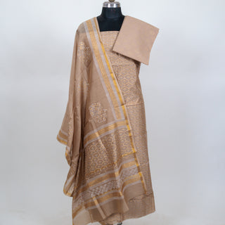 Handblock Chanderi Suit Material with Chanderi Dupatta