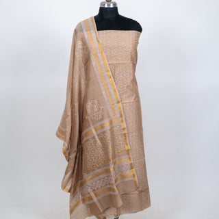Handblock Chanderi Suit Material with Chanderi Dupatta