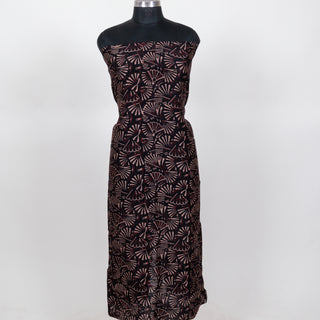 Black Ajrakh Handblock Maheshwari Top Material with Maheshwari Dupatta