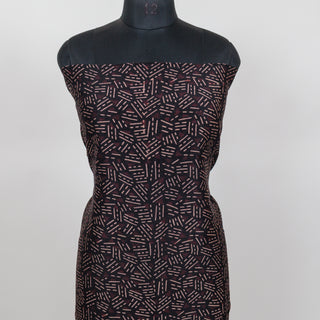 Black Ajrakh Handblock Maheshwari Top Material with Maheshwari Dupatta