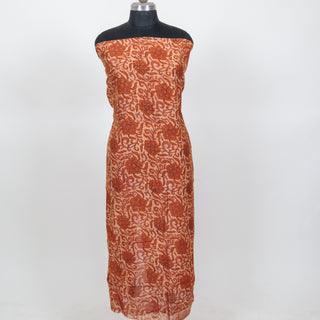 Vanaspati Ajrakh Handblock Maheshwari Suit Material with Maheshwari Dupatta