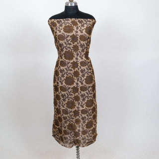 Vanaspati Ajrakh Handblock Maheshwari Suit Material with Maheshwari Dupatta