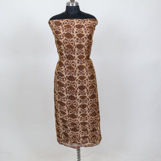 Vanaspati Ajrakh Handblock Maheshwari Suit Material with Maheshwari Dupatta