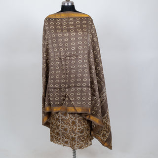 Vanaspati Ajrakh Handblock Maheshwari Suit Material with Maheshwari Dupatta