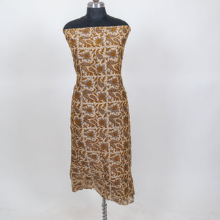 Vanaspati Ajrakh Handblock Maheshwari Suit Material with Maheshwari Dupatta