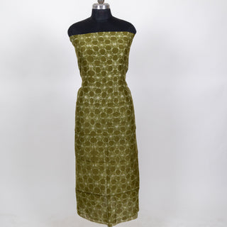 Needle Shibori Handblock Maheshwari Suit Material with Maheshwari Dupatta