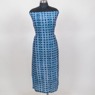 Needle Shibori Handblock Maheshwari Suit Material with Maheshwari Dupatta