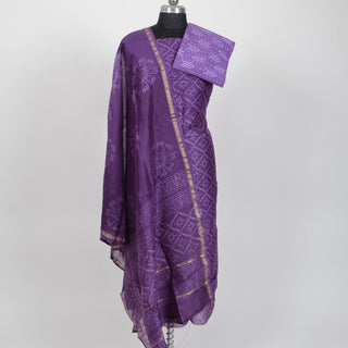 Handblock Chanderi Suit Material with Chanderi Dupatta