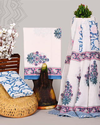 Handblock Cotton Suit Material with Cotton Dupatta