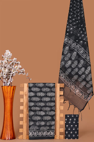 Hand block kota doria suit set for office wear with lining