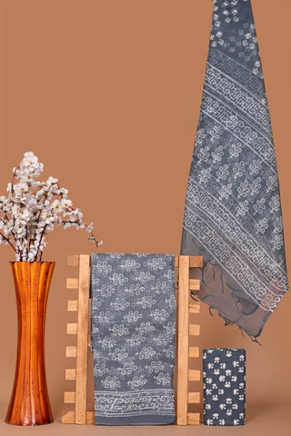 Hand block kota doria suit set for office wear with lining