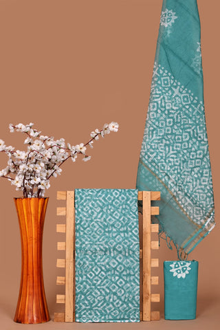 Hand block kota doria suit set for office wear with Lining included