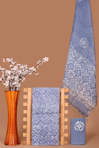 Hand block kota doria suit set for office wear with Lining included
