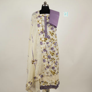 Mauve Color Office Wear Suit Dress Material fabric with cotton dupatta