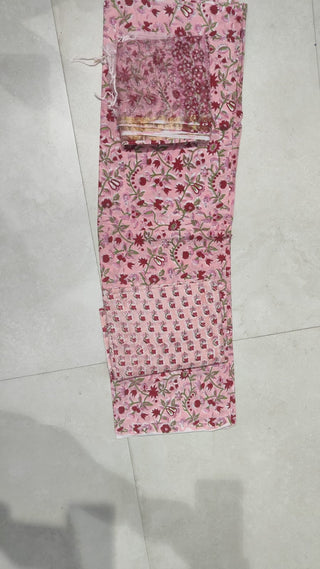 Cotton Block Print  suits with top, bottom and dupatta