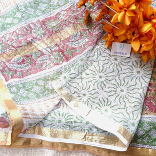 Office Wear Kota Doria Cotton Saree with Unstitched blouse Piece